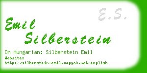 emil silberstein business card